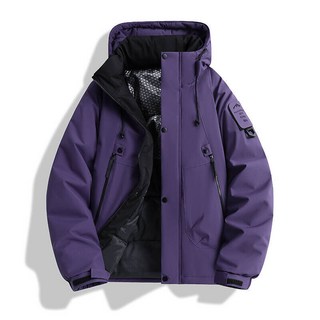 防風防水保暖石墨烯羽絨外套 衝鋒衣男款飛行夾克 大尺碼情侶款連帽禦寒外套