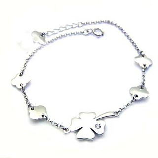 幸運草與花純銀手鍊Love Glory Health 簡約時尚 四葉幸運草設計 配戴舒適