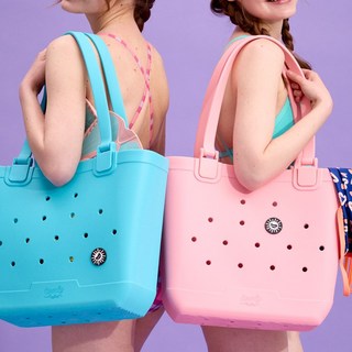 컴피백 물 빠지는 실리콘 수영 사우나 목욕 바구니 가방 라지숄더 (CF009), NEW플로우백 라지숄더-(L)베리핑크