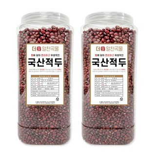 더알찬곡물 통에담은 국산 적두 3.6kg (1.8kgx2통) 팥, 2개, 1.8kg