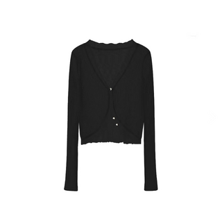 린넨사 크롭 니트 숏 여름볼레로가디건