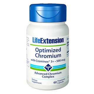 LIFE EXTENSION 優化型鉻元素Crominex 3+素食膠囊 500mcg, 60顆, 1罐
