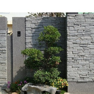 石園景觀石材 G654 觀音石滾圓條石 - 庭園/公園/外牆造景花崗岩, 1個, 長寬如描述 H 6 cm