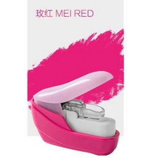 簡易購 無針釘書機 省力環保訂書機 安全文具用品, 枚紅(最多4張70g紙), 1個