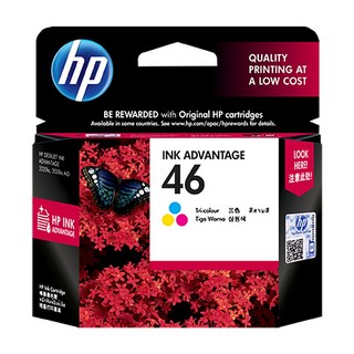HP 惠普46 原廠黑色/彩色墨水匣 CZ637AA (適用於DeskJet系列印表機), 彩, 1入