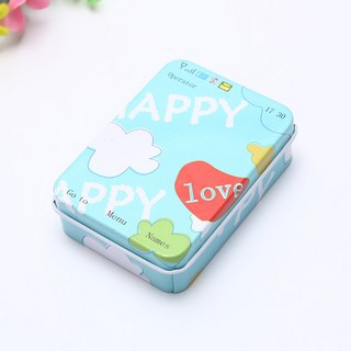 嗨購 創意桌面長方形馬口鐵收納盒 禮品明信片小鐵盒 馬口鐵金屬盒批發, HAPPY, 1個