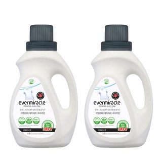 EM 3배농축 세탁세제 2개(1L*2) 친환경 신생아 아기 국민아기 액상세제, 1000L, 2개