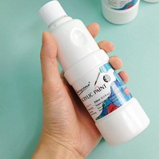 흰색 화이트 아크릴물감 대용량 검정 블랙 물감 대용량 250ml acrylic white colour paint