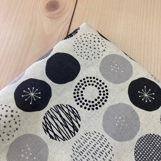 日本布 圈圈幾何棉麻布 - 直徑4.5公分印花手作布料, 1個