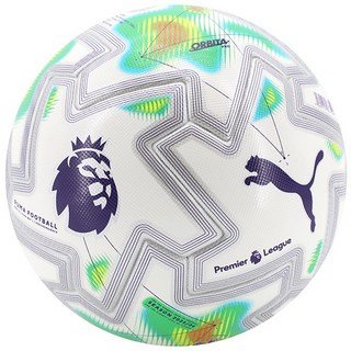 푸마 오비타 프로 PL THRILL 프리미어리그 축구공 화이트-멀티컬러-퍼플 로고, 084709-01