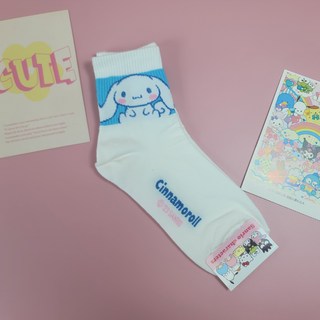 귀여운 산리오 케릭터 마스코트 양말 시나모롤 키티 쿠로미 폼폼푸린 중목 여성 여자 학생 삭스