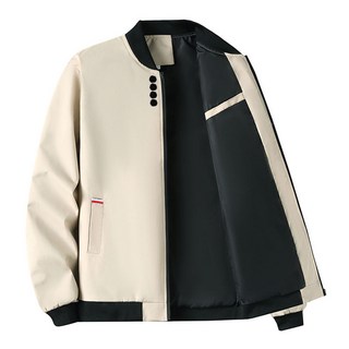 男士外套春秋季中青年薄款夾克純色百搭韓版修身休閒棒球領夾克男