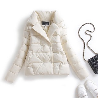 롱 짧은 다운 패딩 여성용 아우터 코튼 파카 퓨어 패션 구스다운 컬러 재킷 칼라 정장