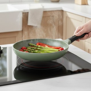 통주물 올리브 인덕션 IH용 후라이팬, 1개, 28cm