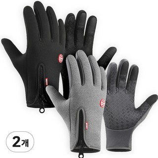 남성운전장갑 겨울 바이크 오토바이 장갑 2개, 블랙+그레이, 1개