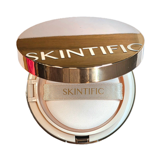 SKINTIFIC 完美無瑕氣墊粉底，輕盈透氣，持久保濕，遮瑕控油，防曬隔離，打造自然無瑕妝容, 01 香草色, 1個