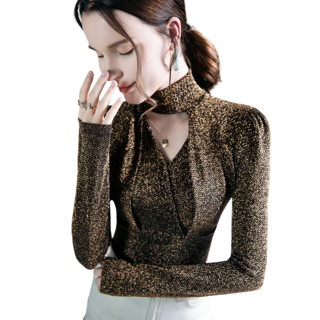 댄스복 상의 여성용 폴라 슬림 스판 긴팔 티셔츠 뉴타임즈 J844U861