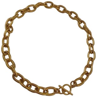 金色OT扣環粗鍊項鍊 鈦鋼不褪色 18K橢圓鏈條 男女通用