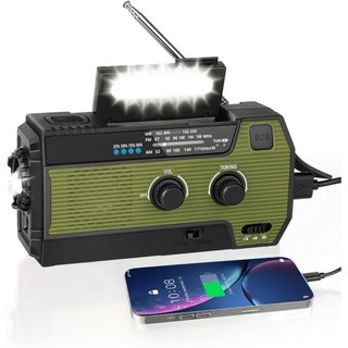WVL 4000mAh 비상 라디오 태양광 핸드 크랭크