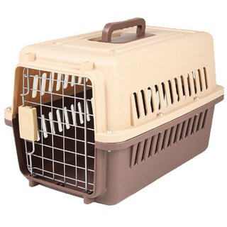 마마쇼 세이프락 강아지 고양이 켄넬 이동장 캐리어, 브라운, 1개