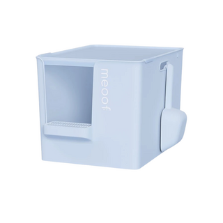 MEOOF 大別墅貓砂盆 半封閉貓砂盆 貓砂盆，寬敞舒適、減少異味、方便清理，打造清新居家環境, 寶寶藍(附貓砂鏟), 1個