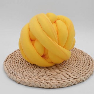 Be 安樂窩居家 ins超粗毛線打結球型抱枕 嬰兒床圍防撞 手工編織 北歐風, 奶黃色4CM*500cm左右長