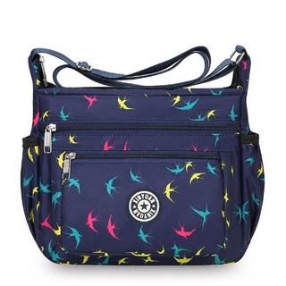 牛津布休閒斜挎包，大容量防水女士單肩包, 藍燕子,寬25高20厚11釐米