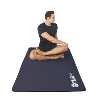 유렌 NBR 와이드 요가매트 10mm 폭90cm 홈트레이닝 운동매트, 네이비, 1개