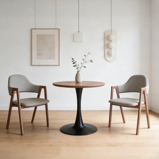 2인용 원형 테이블 의자 세트 상담실 휴게실 카페 업소 거실 발코니 사이드 쇼파테이블 식탁, 그레이