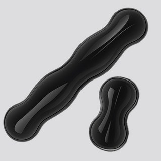 [대욱] 실리콘 미끄럼 방지 투명 키보드/마우스 손목 받침대 사무용, 1개, 투명 회색  손목 받침 세트