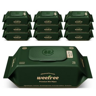 위프리 카밍 그린 엠보싱 아기물티슈, 10개, 70매, 75g