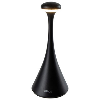 UBiQUA Pinup 摩登曲線風USB充電式檯燈, 防水等級IP54 鋁鎂材質, 純黑色