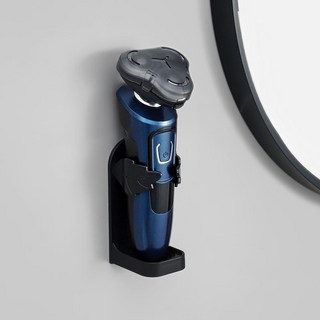 實力優選 牙刷置物架 剃須刀置物架 牙刷架 牙膏架 電動牙刷 牙刷收納架 免釘壁掛式牙刷架, 黑色, 1個