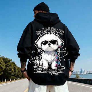 SMALELCC 가을 겨울 남자 후드티 빅사이즈 루즈핏 맨투맨 미국식 프린팅 캐릭터 후드티 기모/베이직