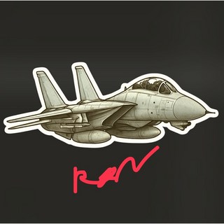 RBF現貨 F-14 10CM 戰機造型貼紙 防水耐用 個性裝飾貼紙, 1個