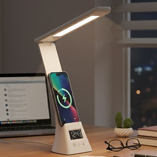 디프 학습용 접이식 조명 LED 스탠드, 화이트