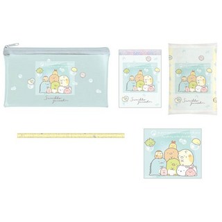 角落生物筆袋套裝組盒 含鉛筆、筆袋、便條本、貼紙、面紙, 1個, B