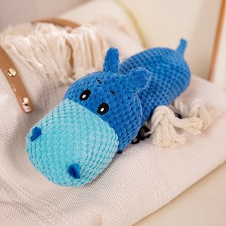 강아지 장난감 인형 삑삑이 봉제 애착인형 바스락 노즈워크장난감 강아지공 토이 강아지노즈워크, 하마 매듭 소리