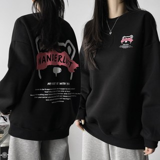 LR 기모 국산 오버핏 원더러스트 곰돌이 프린팅 맨투맨 티셔츠 빅사이즈 남녀공용