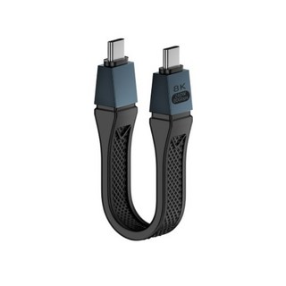 勁祥科技 雷電5全功能FPC軟板線 USB4 V2.0單向120Gbps傳輸 支援雙向8K, 黑色, 1個