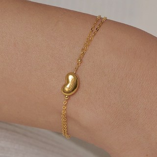 24k 순금 콩 메달 콩알 펜던트 두줄 체인 팔찌 3.75g