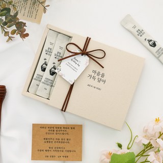 감사카드 제작 국내산 꿀스틱 단체 선물 세트 답례품, 1세트, 단일