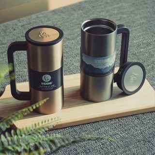 사무실 이중 스텐 보온 보냉 커피 머그컵 350ml 30대여성 커플, 실버, 1개