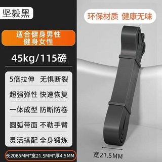 彈力帶 健身阻力帶 男女適用 減肥拉力帶 肩膀訓練 引體向上輔助帶, 【材質升級A+級乳膠】暗夜黑-【寬21m, 1個
