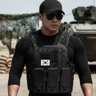 전술조끼 방탄조끼 군용 전투 방탄복 플레이트캐리어 서바이벌 방탄조끼 밀리터리 테크웨어, B. 전술조끼(고급형), 1개, 블랙