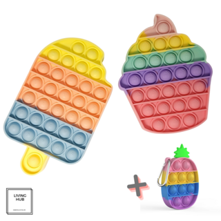 푸쉬팝 팝잇 3종 세트 스트레스 해소 장난감, 1개