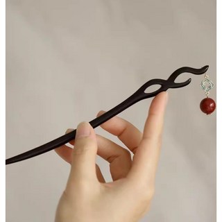 新中式 月亮星星髮簪，氣質盤髮髮簪，簡約日常髮釵, 1個, 液態月亮發簪