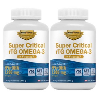 뉴트리파워 고함량 초임계 알티지 오메가3 고순도 1360mg 180캡슐, 180정, 2개