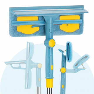 필로그레이 길이조절 가능한 양면 유리창 닦이 올인원 베란다 실외 창문 청소, 스카이블루, 1개