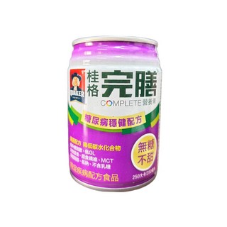 桂格 完膳 糖尿病穩健配方 營養素 無糖不甜 250毫升, 24個, 250ml